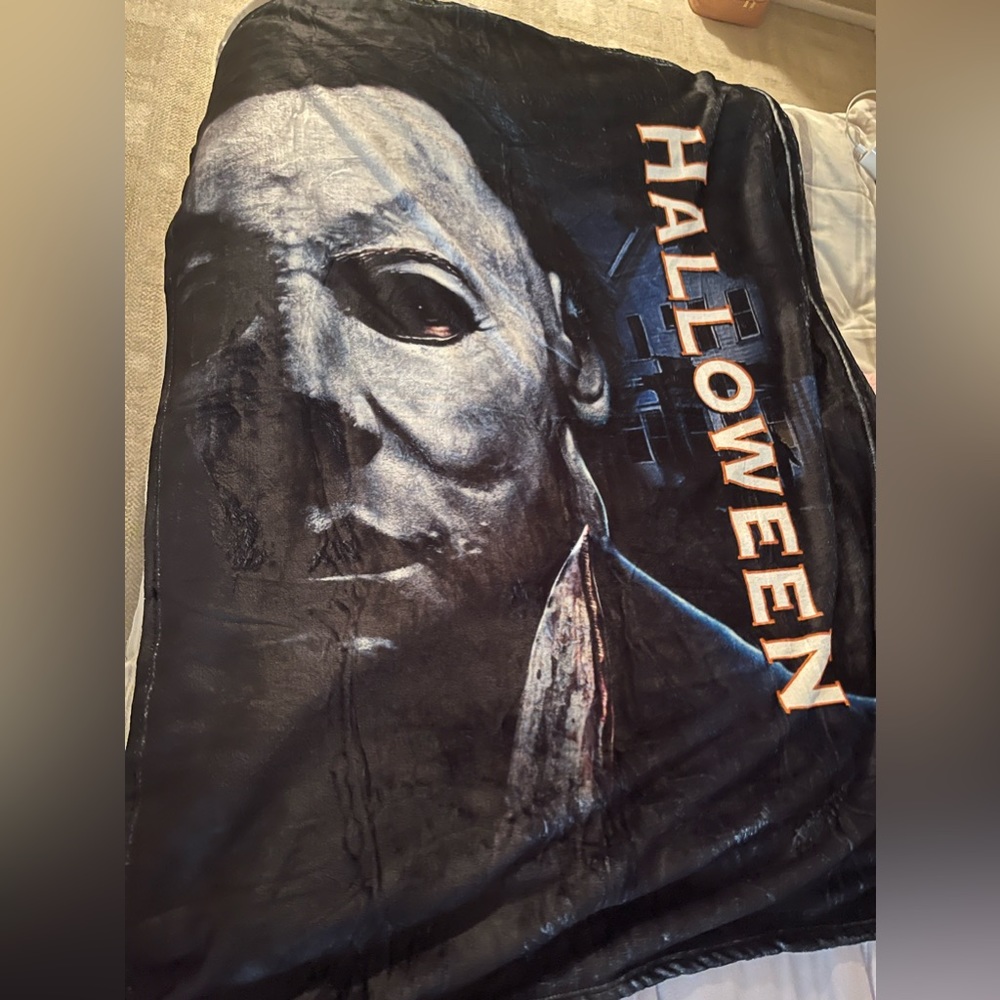 michael myers halloween plush throw blanket